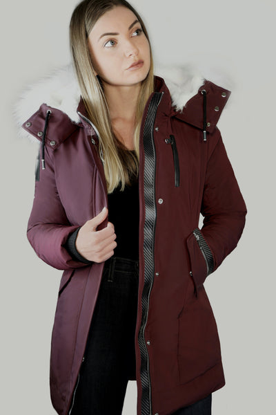 MONTREAL Deep Burgundy Parka Jackets for Women Warmth and Style Carbonesque