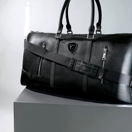 Italian Voyager Saffiano Duffle Bag With Two Horizontal Zip